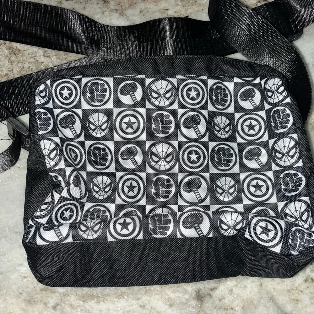 Marvel Iconic Black and White Messenger Bag